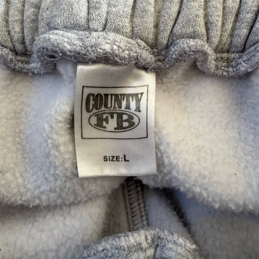 FB County Cargo Sweatpants Mens L Heather Gray Heavyweight Fleece Baggy - Picture 8 of 9